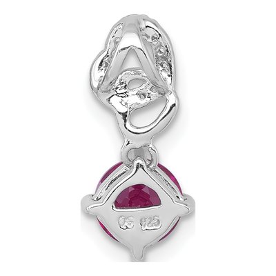 Sterling Silver Lab-Created Ruby & CZ Heart Slide Pendant – view 4