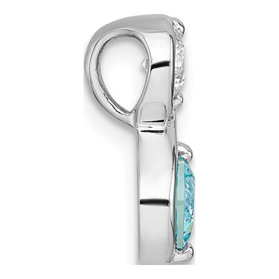 Sterling Silver Lab-Created Paraiba & CZ Infinity Slide Pendant – view 3