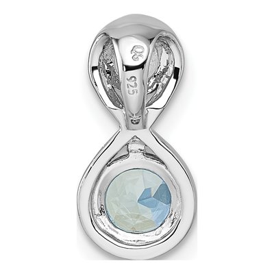 Sterling Silver Lab-Created Paraiba & CZ Infinity Slide Pendant – view 4