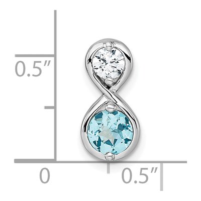 Sterling Silver Lab-Created Paraiba & CZ Infinity Slide Pendant – view 5
