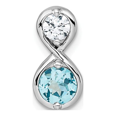 Sterling Silver Lab-Created Paraiba & CZ Infinity Slide Pendant