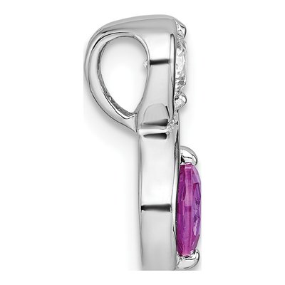 Sterling Silver Lab-Created Ruby & CZ Infinity Slide Pendant – view 3
