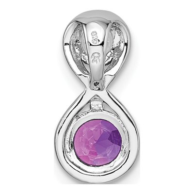 Sterling Silver Lab-Created Ruby & CZ Infinity Slide Pendant – view 4