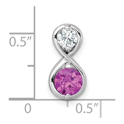 Sterling Silver Lab-Created Ruby & CZ Infinity Slide Pendant – view 5