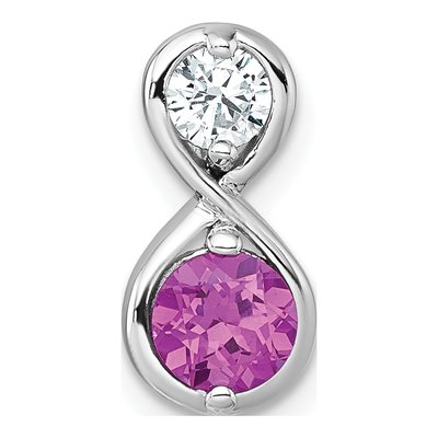 Sterling Silver Lab-Created Ruby & CZ Infinity Slide Pendant