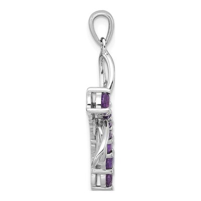 Sterling Silver Amethyst Dragonfly Pendant – view 3