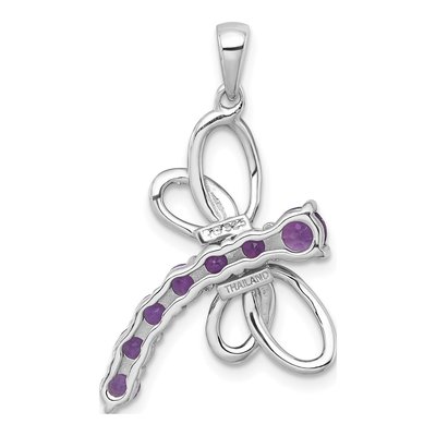 Sterling Silver Amethyst Dragonfly Pendant – view 4