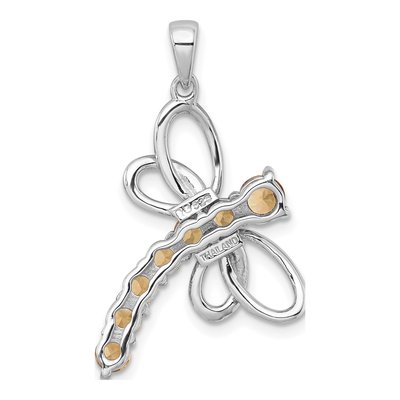 Sterling Silver Citrine Dragonfly Pendant – view 4