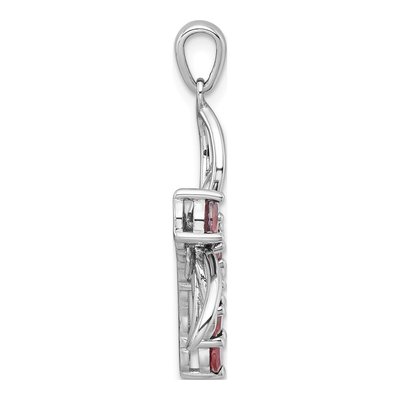 Sterling Silver Garnet Dragonfly Pendant – view 3