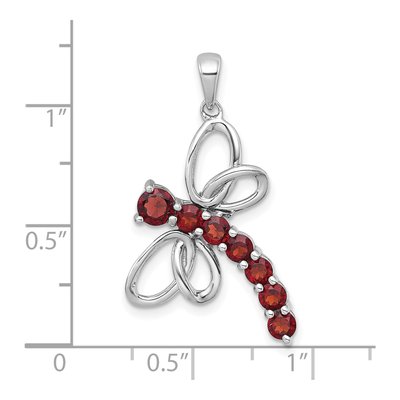 Sterling Silver Garnet Dragonfly Pendant – view 5