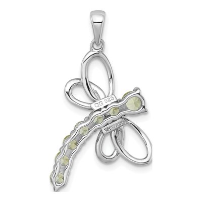 Sterling Silver Peridot Dragonfly Pendant – view 4