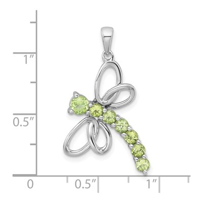 Sterling Silver Peridot Dragonfly Pendant – view 5
