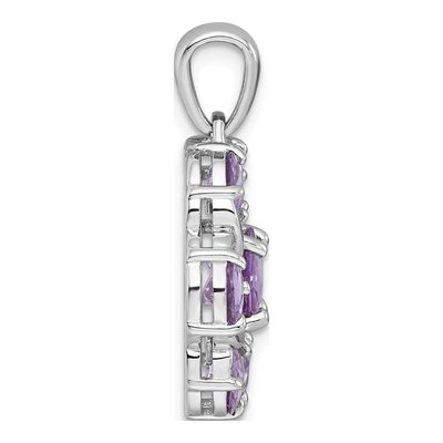 Sterling Silver Amethyst Flower Pendant – view 3