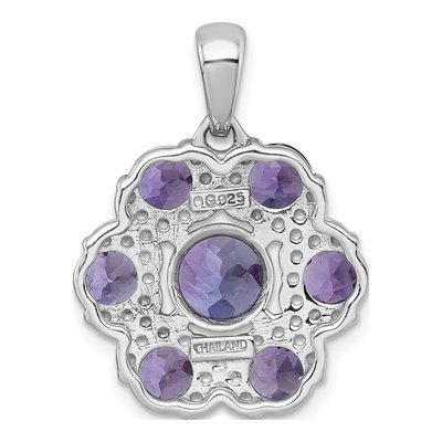 Sterling Silver Amethyst Flower Pendant – view 4