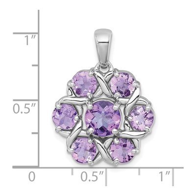 Sterling Silver Amethyst Flower Pendant – view 5