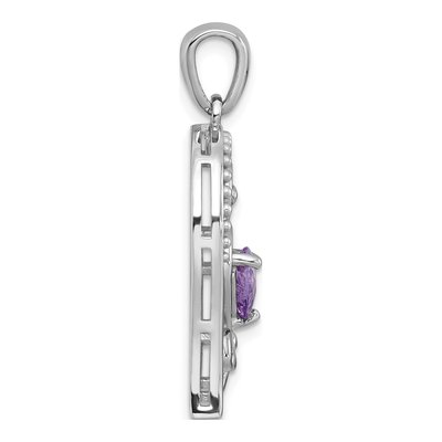 Sterling Silver Amethyst Filigree Heart Pendant – view 3