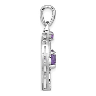 Sterling Silver Amethyst Open Heart Pendant – view 3