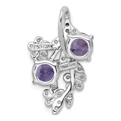 Sterling Silver Amethyst Floral Slide Pendant – view 4