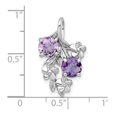 Sterling Silver Amethyst Floral Slide Pendant – view 5