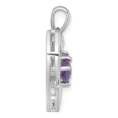 Sterling Silver Amethyst Arrow Heart Pendant – view 3