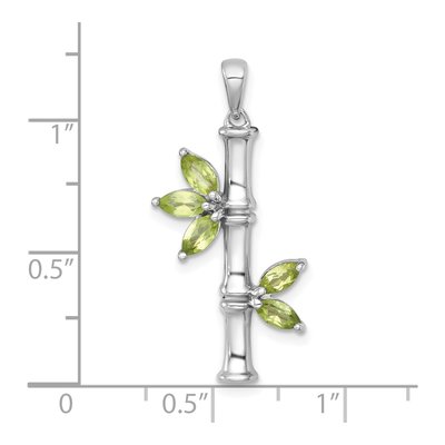Sterling Silver Peridot Bamboo Leaves Pendant – view 5
