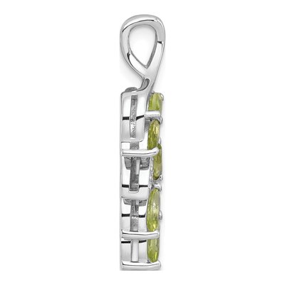 Sterling Silver Peridot & White Topaz Leaves Slide Pendant – view 3
