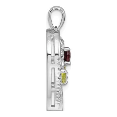 Sterling Silver Peridot & Garnet Pendant – view 3