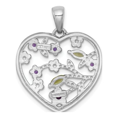 Sterling Silver Peridot Heart Pendant – view 4