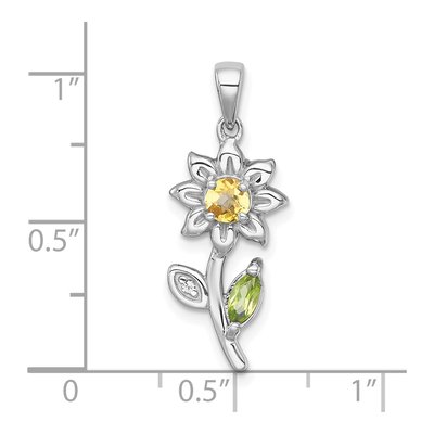 Sterling Silver Citrine & Peridot Pendant – view 5