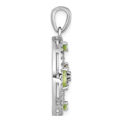 Sterling Silver Peridot & Garnet Pendant – view 3
