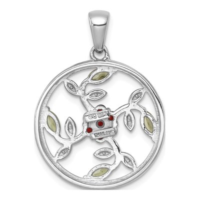 Sterling Silver Peridot & Garnet Pendant – view 4