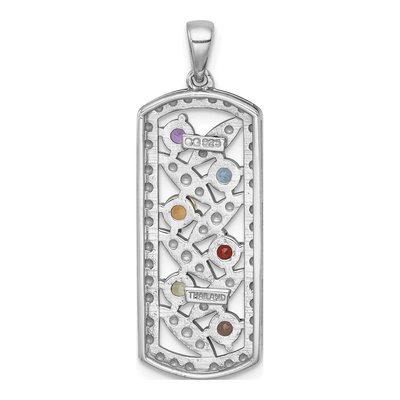 Sterling Silver Multi Oblong Pendant – view 4