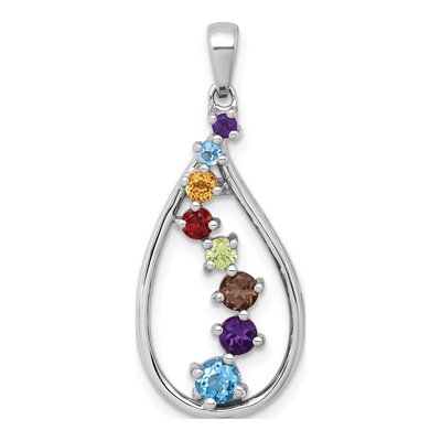 Sterling Silver Multi Teardrop Pendant