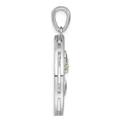 Sterling Silver Citrine & Peridot Circle Pendant – view 3