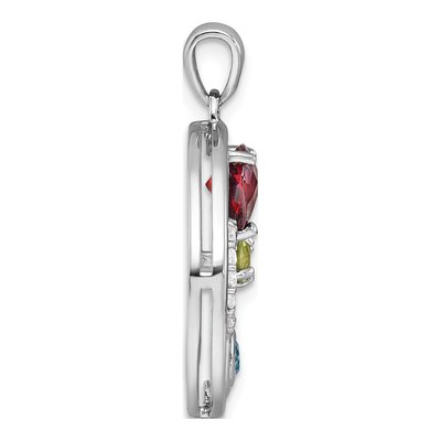 Sterling Silver Multi-Gem Good Luck Pendant – view 3