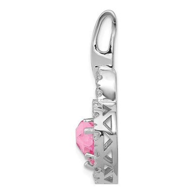 Sterling Silver CZ Clear Heart Pendant – view 3
