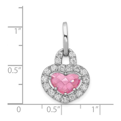 Sterling Silver CZ Clear Heart Pendant – view 4