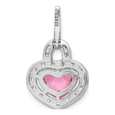 Sterling Silver CZ Clear Heart Pendant – view 5