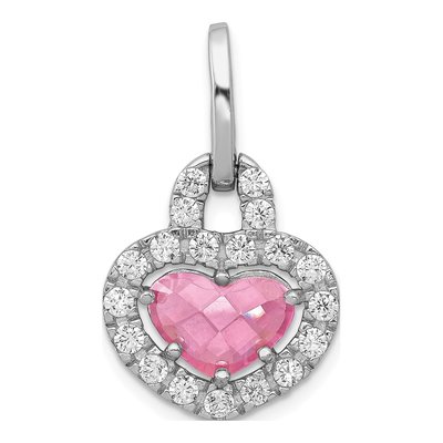 Sterling Silver CZ Clear Heart Pendant
