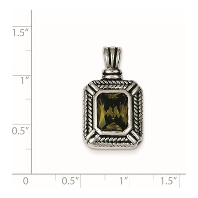 Sterling Silver CZ Square Pendant – view 2