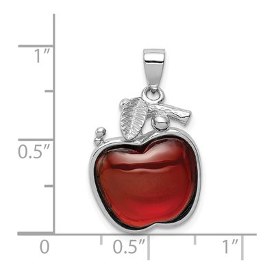 Sterling Silver CZ Apple Pendant – view 4