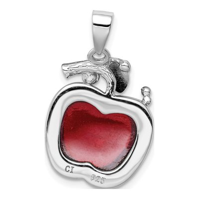 Sterling Silver CZ Apple Pendant – view 5
