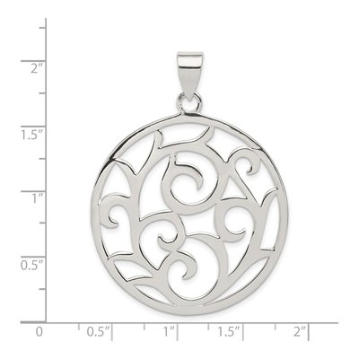 Sterling Silver Fancy Round Pendant – view 4