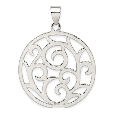 Sterling Silver Fancy Round Pendant – view 5
