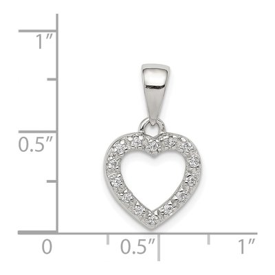 Sterling Silver CZ Heart Pendant – view 4