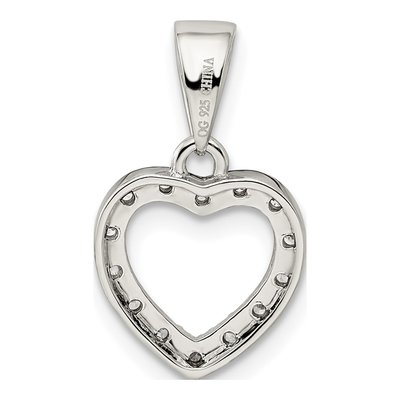 Sterling Silver CZ Heart Pendant – view 5