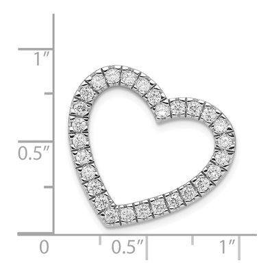 Sterling Silver CZ Heart Slide Pendant – view 4