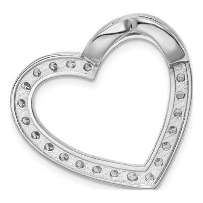 Sterling Silver CZ Heart Slide Pendant – view 5
