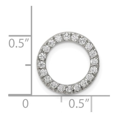 Sterling Silver CZ Round Pendant – view 4