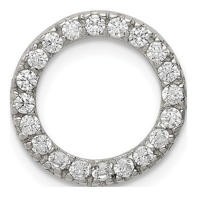 Sterling Silver CZ Round Pendant